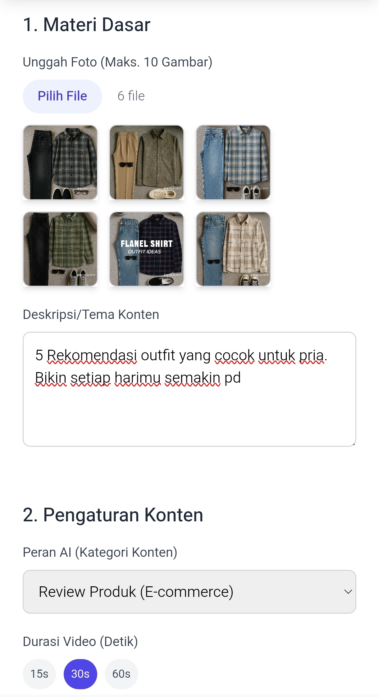 Dashboard IrgenAI generator video dari foto